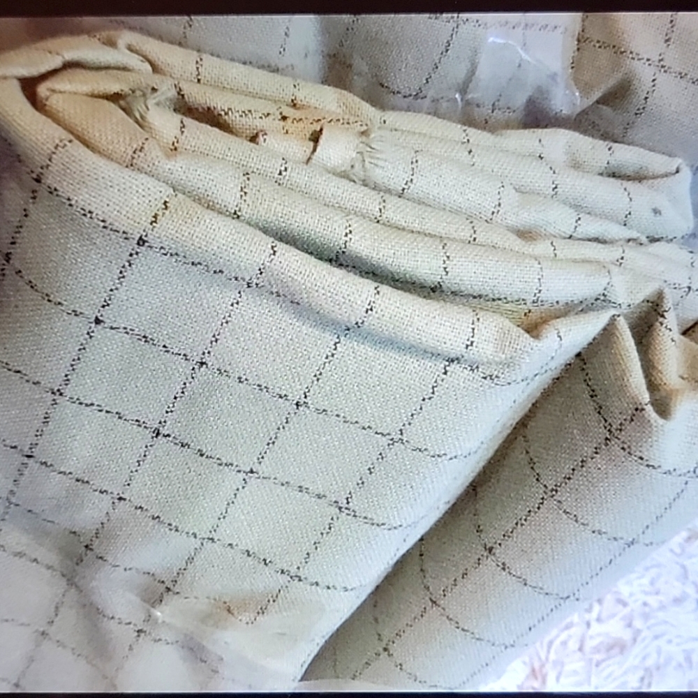Green Windowpane LINEN fabric